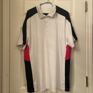 Prince White Polo Shirt‎ with Blue and Red Accents XXL